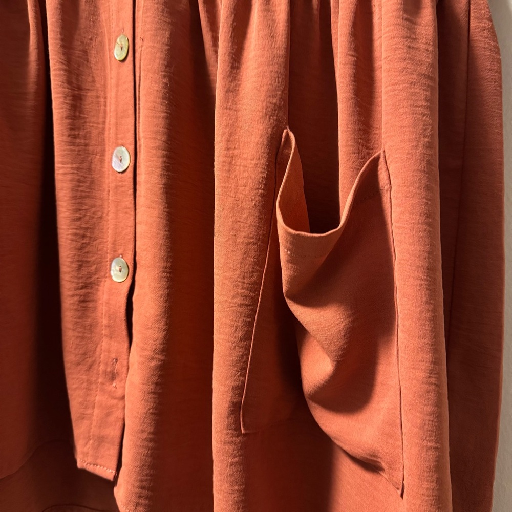 Rust orange button down - Picture 5 of 8